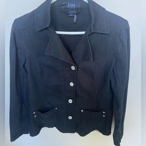 Women's FDJ Black stretch Jacket size small